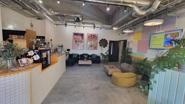 The reception area of the building